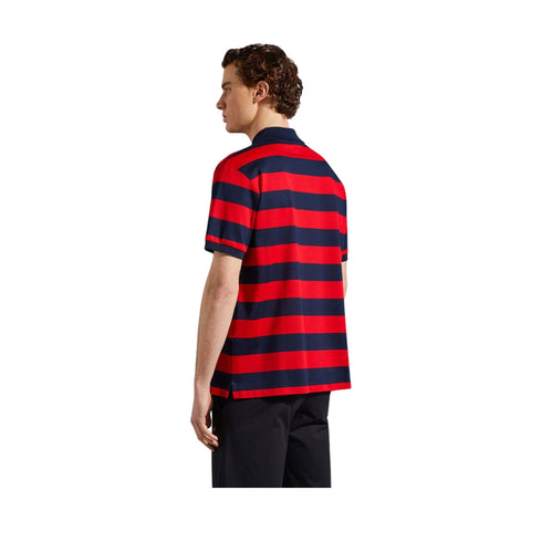 Polo Uomo Iconica a righe con badge Blu rosso PAUL & SHARK- Francavilla Moda